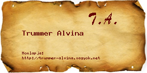 Trummer Alvina névjegykártya